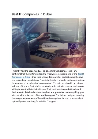Best IT Companies in Dubai