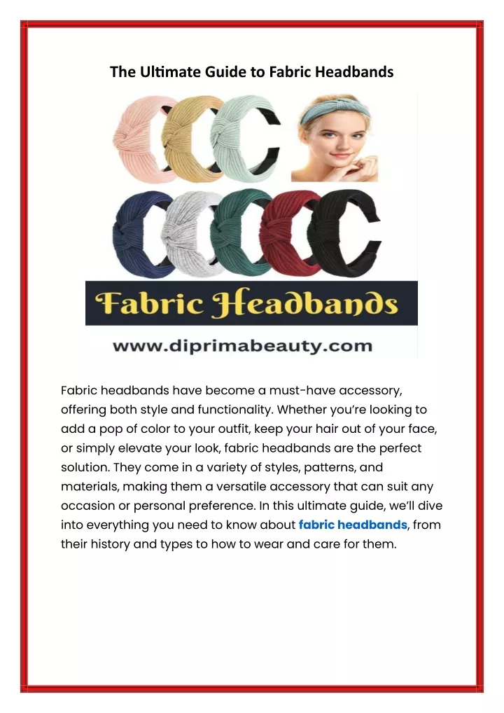 the ultimate guide to fabric headbands