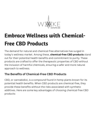 embrace wellness with chemical free cbd products