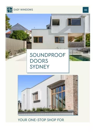 Soundproof doors Sydney