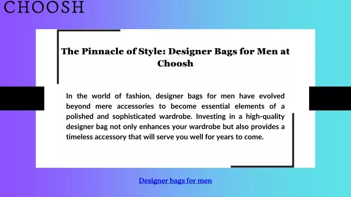 the pinnacle of style designer bags