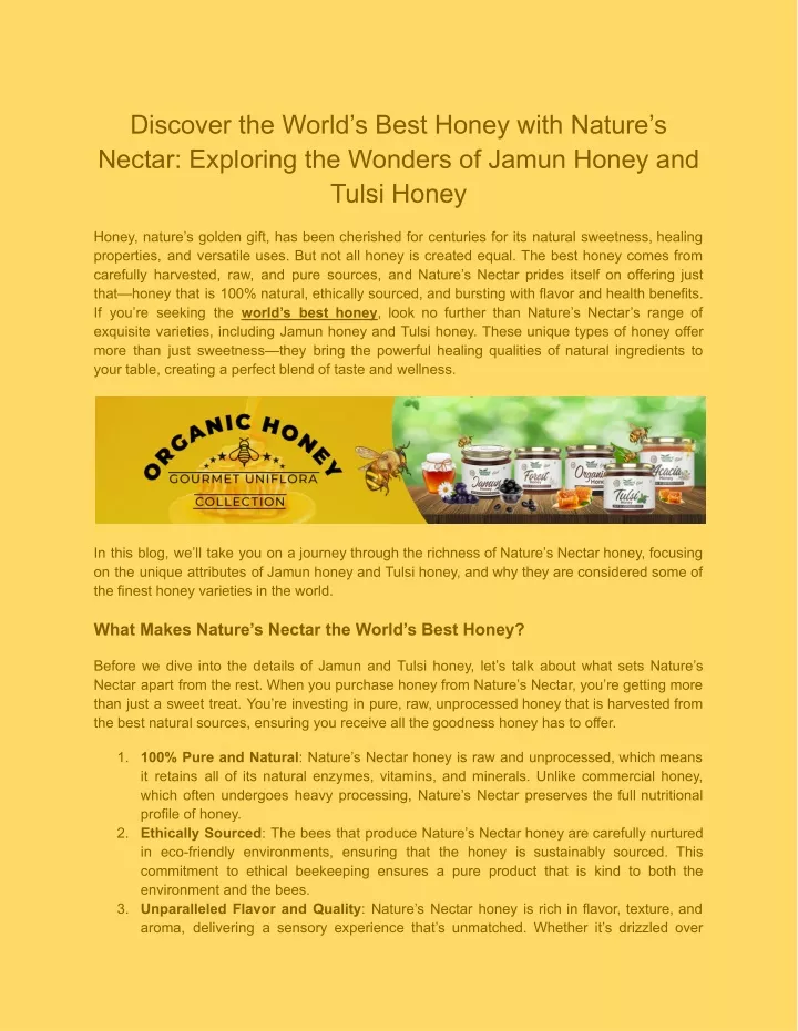 discover the world s best honey with nature