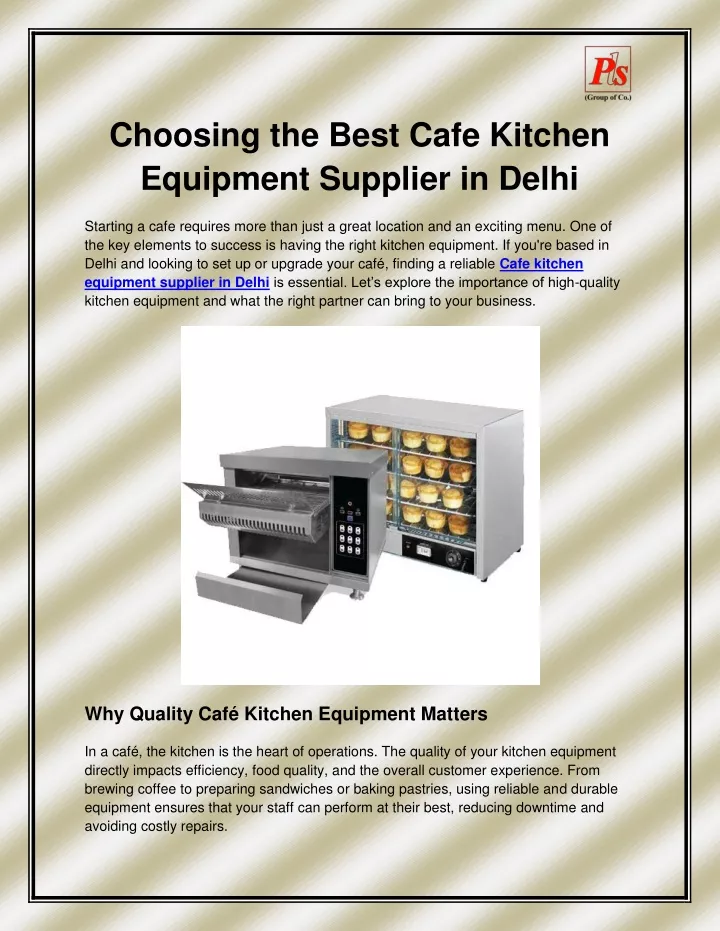 choosing the best cafe kitchen equipment supplier