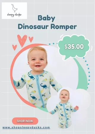 Adorable Dinosaur baby romper – Sleepy Ducks