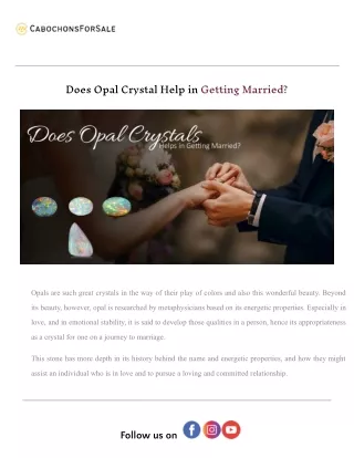 does opal crystal help in getting married