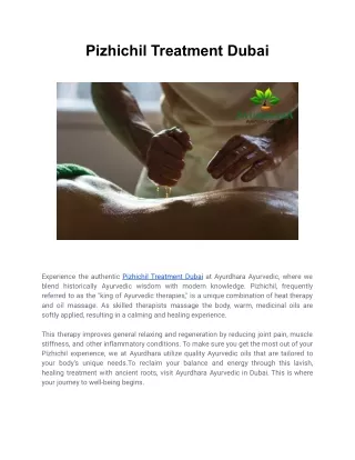 Pizhichil Treatment Dubai