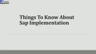 Things To Know About Sap Implementation