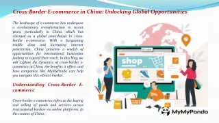 Cross-Border E-commerce in China Unlocking Global Opportunities