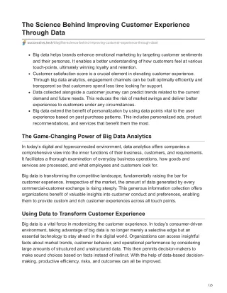 The Science Behind Improving Customer Experience Through Data