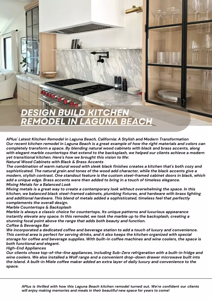 design build kitchen remodel in laguna beach