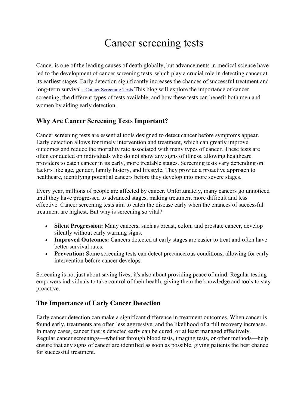 PPT - Cancer screening tests PowerPoint Presentation, free download ...