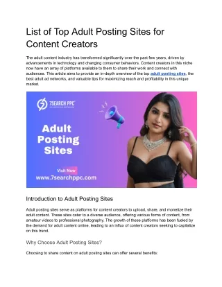 list of top adult posting sites for content