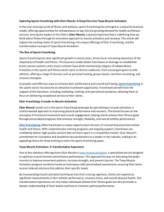 exploring sports franchising with elixir muscle