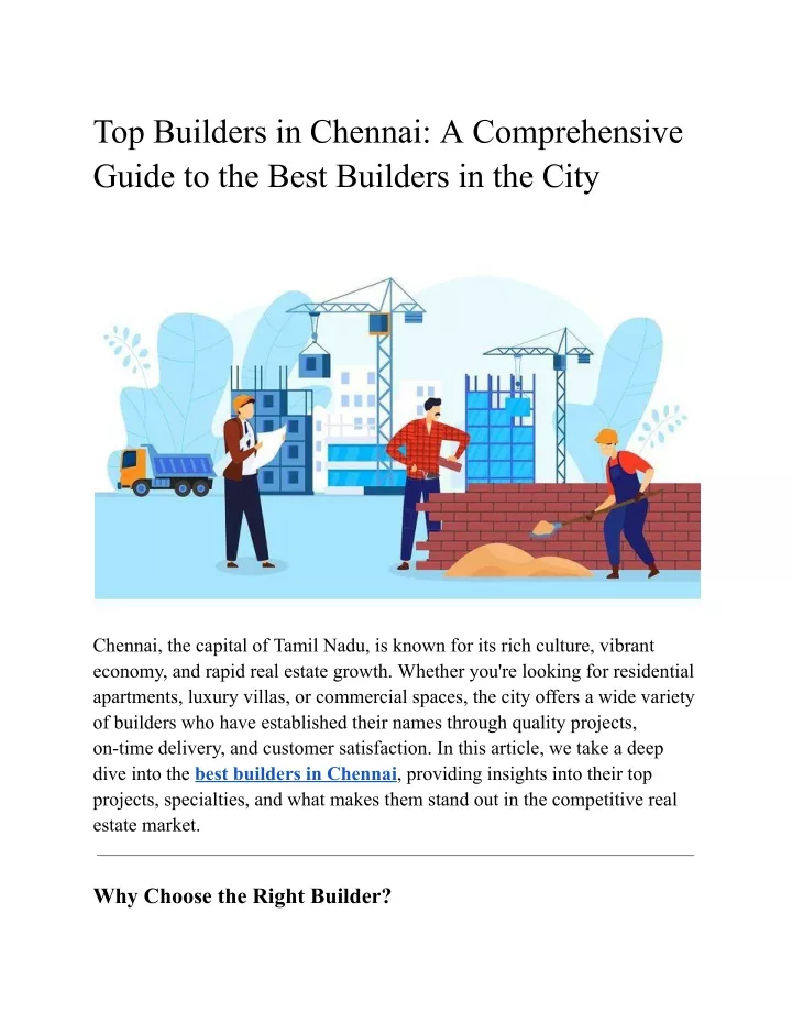 top builders in chennai a comprehensive guide