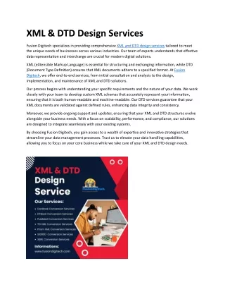 XML & DTD Design Services