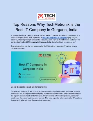 top reasons why techmetronix is the best