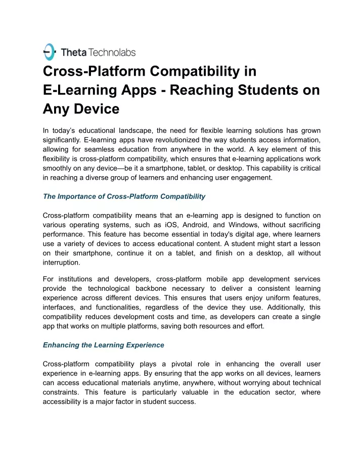 cross platform compatibility in e learning apps