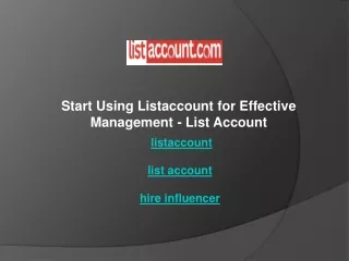 Start Using Listaccount for Effective Management - List Account