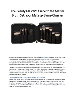 The Beauty Master’s Guide to the Master Brush Set: Your Makeup Game-Changer