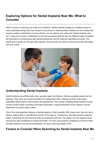 exploring options for dental implants near