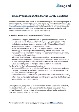 Future Prospects of AI in Marine Safety Solutions