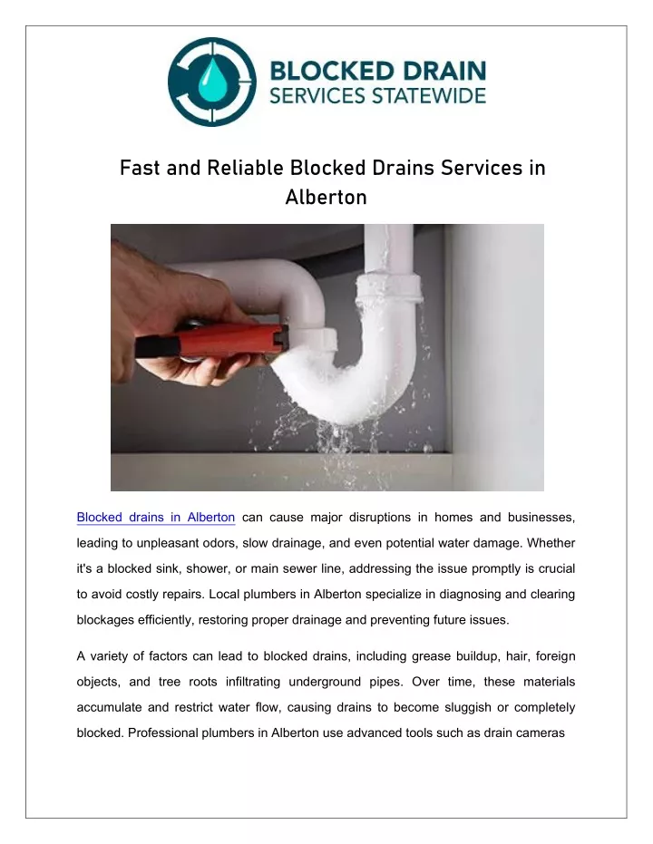 fast and reliable blocked drains services