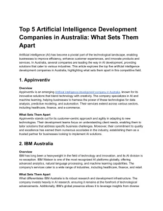 top 5 artificial intelligence development