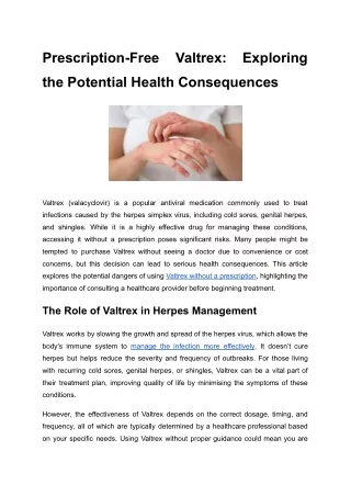 Prescription-Free Valtrex_ Exploring the Potential Health Consequences