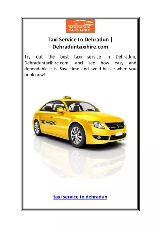 Taxi Service In Dehradun  Dehraduntaxihire.com