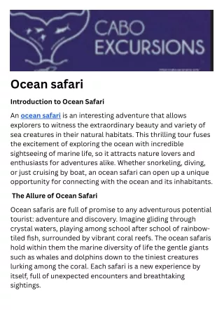 Ocean safari