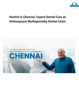 dentist in chennai expert dental care
