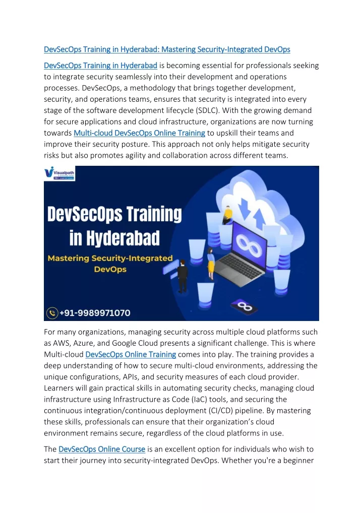 devsecops training in hyderabad mastering