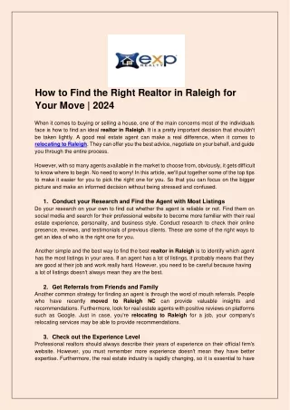 how to find the right realtor in raleigh for your