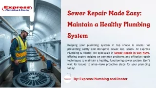 Sewer Repair Made Easy Maintain a Healthy Plumbing System