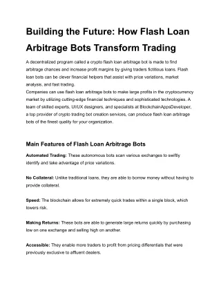 building the future how flash loan