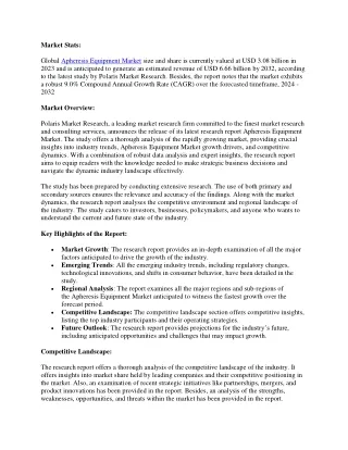 Apheresis Equipment Market