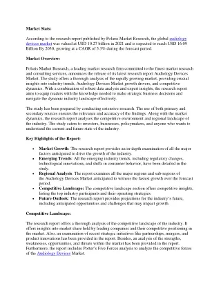 Audiology Devices Market