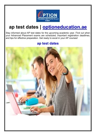 ap test dates optioneducation ae