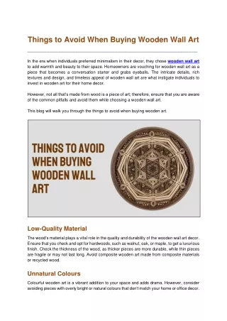 Things to Avoid When Buying Wooden Wall Art