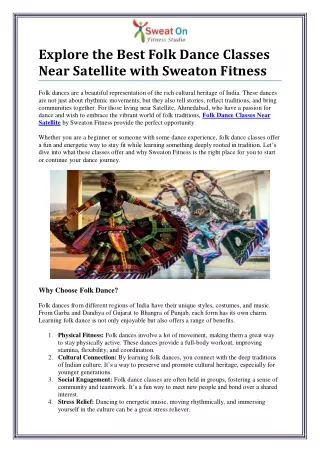 Explore Vibrant Folk Dance Classes Near Satellite at Sweaton Fitness