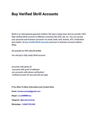 23.1 Tips For Buy Verified Skrill Accounts Success