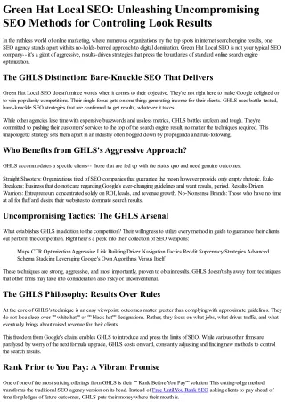 GHLS Is A Local SEO Agency