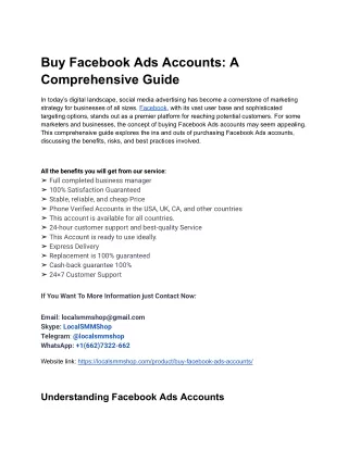 Only we are able to provide you fast service Buy Facebook Ads Accounts_s