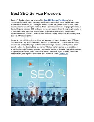 best seo service providers