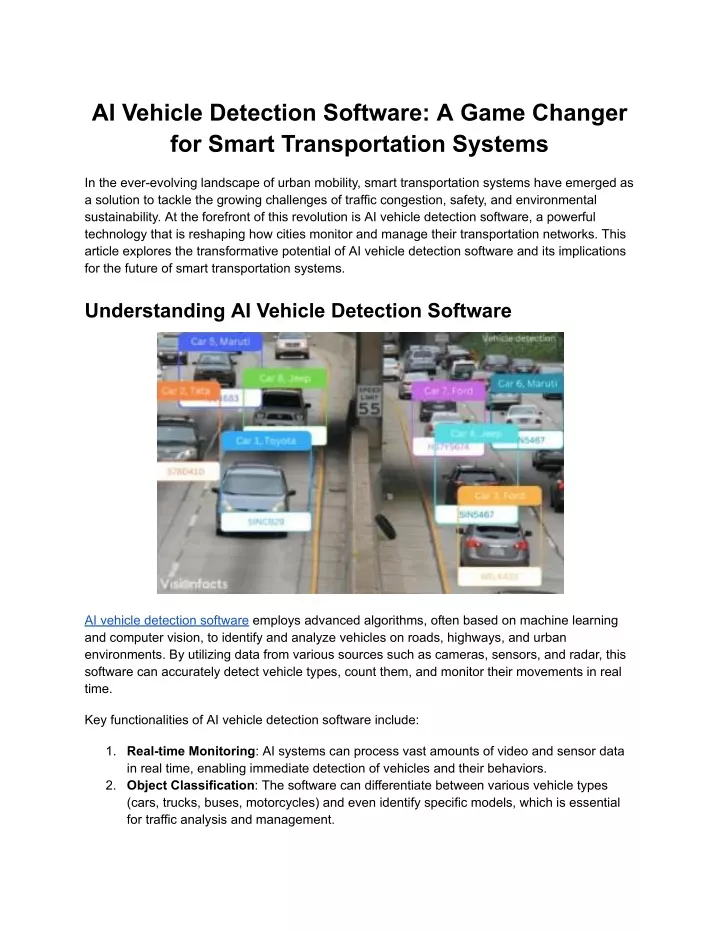 ai vehicle detection software a game changer