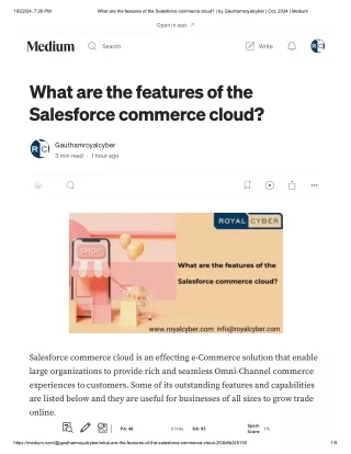 What are the features of the Salesforce commerce cloud