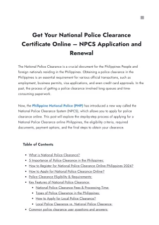 How to Get Police Clearance Online in the Philippines