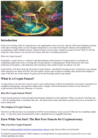 Earn While You Surf: The Best Free Faucets for Cryptocurrency