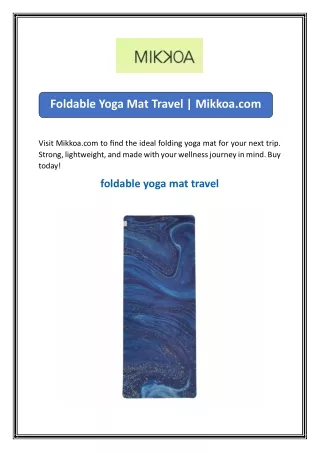 Foldable Yoga Mat Travel  Mikkoa