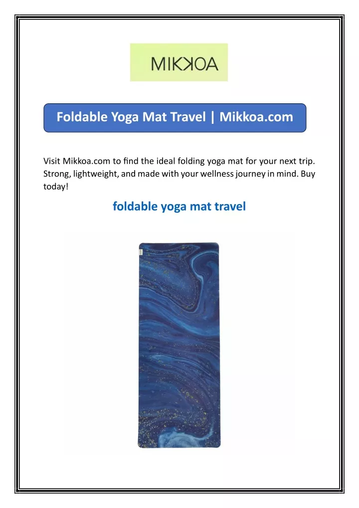 foldable yoga mat travel mikkoa com